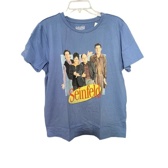 New Seinfeld Graphic T-Shirt Short Sleeves Blue Women's Size Large NWT - Picture 2 of 6